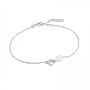 ANIA HAIE STERLING SILVER PEARL LINK CHAIN BRACELET