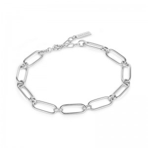 ANIA HAIE STERLING SILVER CABLE CONNECT CHUNKY CHAIN BRACELET