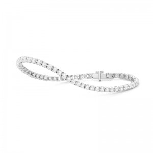 14K WHITE GOLD IN LINE BRACELET WITH 1CTTW ROUND SI CLARITY & G COLOR DIAMONDS SET IN FOUR PRONG SETTINGS