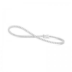 14K WHITE GOLD IN LINE BRACELET WITH 1.00CTTW ROUND SI CLARITY & H COLOR DIAMONDS