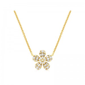14KY Diamond Flower Necklace