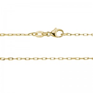 14K YELLOW GOLD 18" 1.3MM DIAMOND CUT OVAL LINK CHAIN WITH A LOBSTER CLASO
