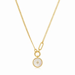 ANIA HAIE 14K GOLD PLATED ON STERLING SILVER ECLIPSE EMBLEN NECKLACE