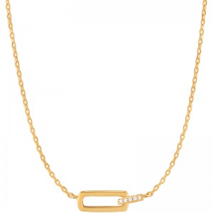 ANIA HAIE 14K GOLD PLATED ON STERLING SILVER GLAM INTERLOCK NECKLACE