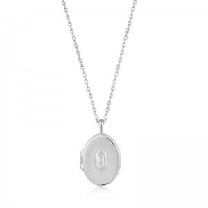 ANIA HAIE STERLING SILVER SPARKLE LOCKET PENDANT NECKLACE