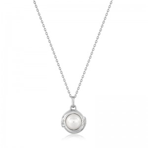 ANIA HAIE STERLING SILVER PEARL SHPHERE PENDANT