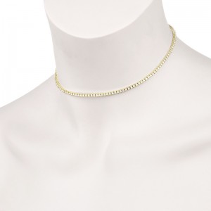14K YELLOW GOLD 16" IN LINE NECKALCE WITH 2.45CTTW ROUND SI CLARITY & GH COLOR DIAMONDS SET IN FOUR PRONG BASKETS