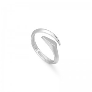 ANIA HAIE STERLING SILVER ARROW TWIST ADJUSTABLE RING