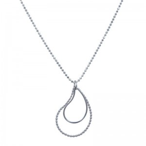SARATOGA JEWELS STERLING SILVER "RAINDROP" LAYERED DROPS NECKLACE ON AN 18" BEADED CHAIN