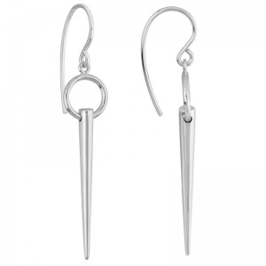 STERLING SILVER (RHODIUM PLATED) SPIKE EARRINGS ON WIRES