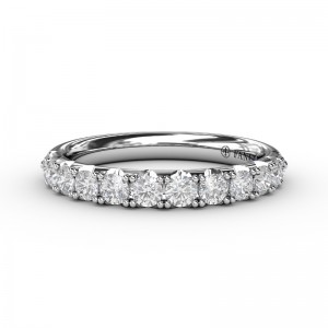 14K WHITE GOLD BAND WITH .65CTTW ROUND SI CLARITY & GH COLOR DIAMONDS