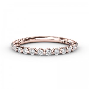 14K ROSE GOLD ONE PRONG BAND WITH .28CTTW ROUND SI CLARITY & G COLOR DIAMONDS