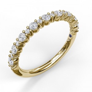 14K YELLOW GOLD BAND WITH .37CTTW ROUND SI CLARITY & GH COLOR DIAMONDS