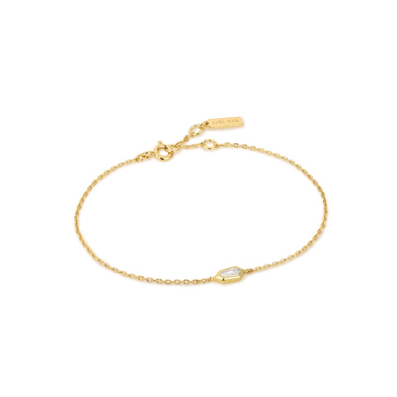 https://www.nfoxjewelers.com/upload/product/ANIA HAIE 14K GOLD PLATED ON STERLING SILVER SPARKLE EMBLEM CHAIN BRACELET