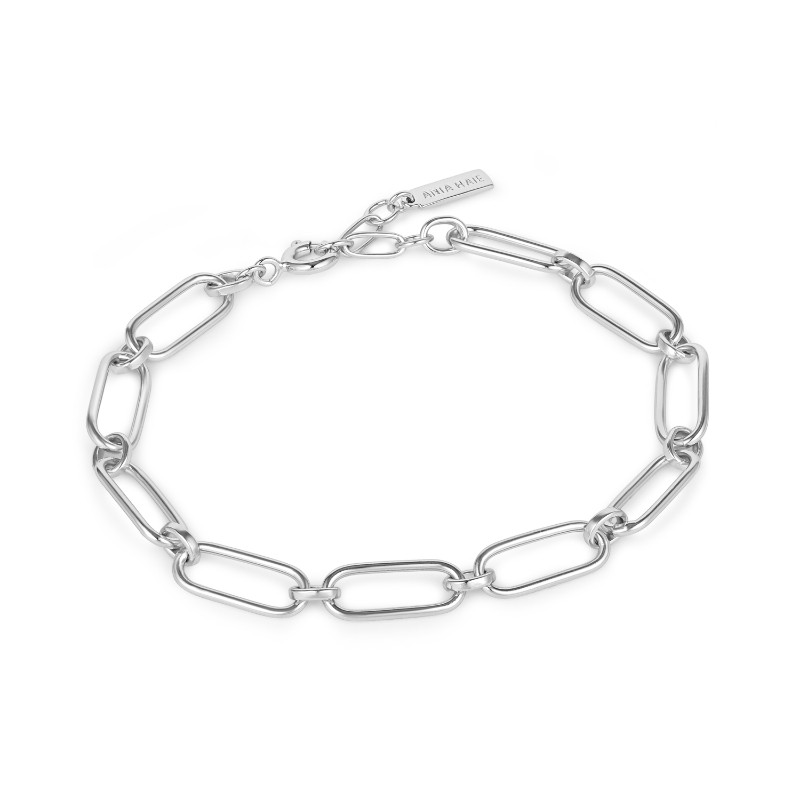 ANIA HAIE STERLING SILVER CABLE CONNECT CHUNKY CHAIN BRACELET
