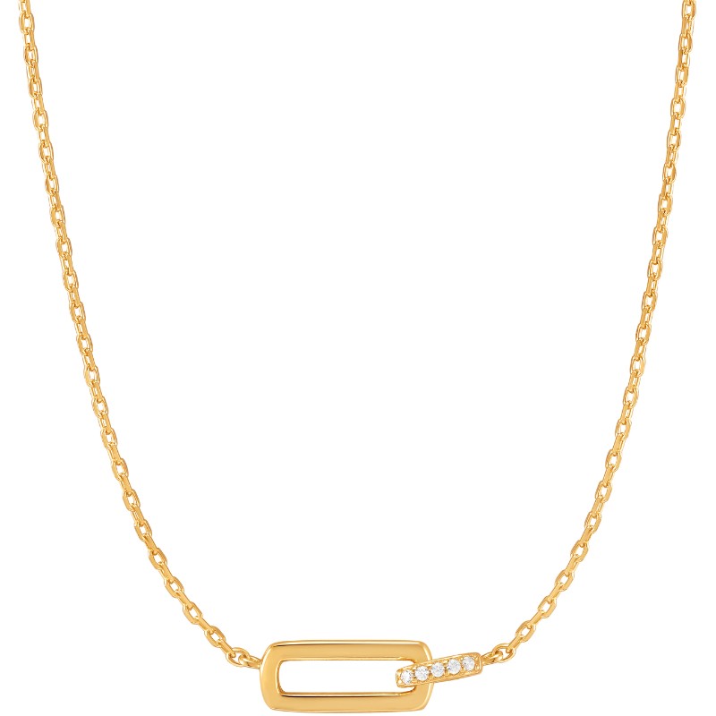 ANIA HAIE 14K GOLD PLATED ON STERLING SILVER GLAM INTERLOCK NECKLACE