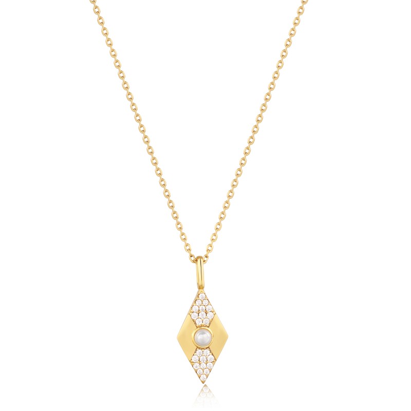 ANIA HAIE 14K GOLD PLATED ON STERLING SILVER PEARL GEOMETRIC PENDANT