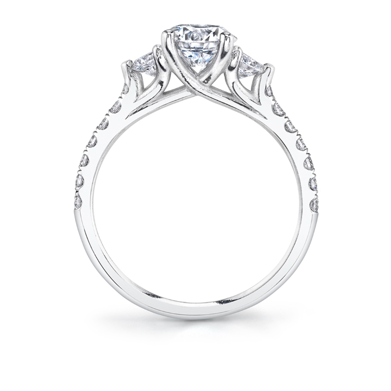 Round Cut Three Stone Engagement Ring - Tatianna