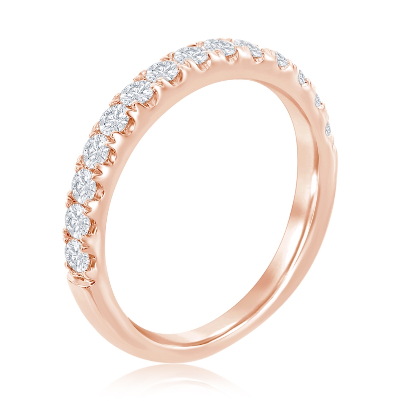 14K Rose Gold Pav&eacute; Diamond Band