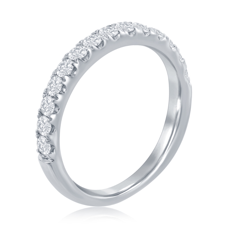 14K White Gold Pav&eacute; Diamond Band