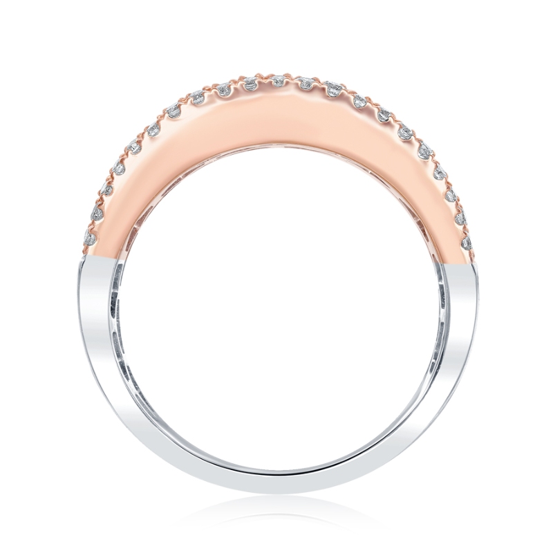 14K Two-Tone Layered Multi-Row Anniversary Band