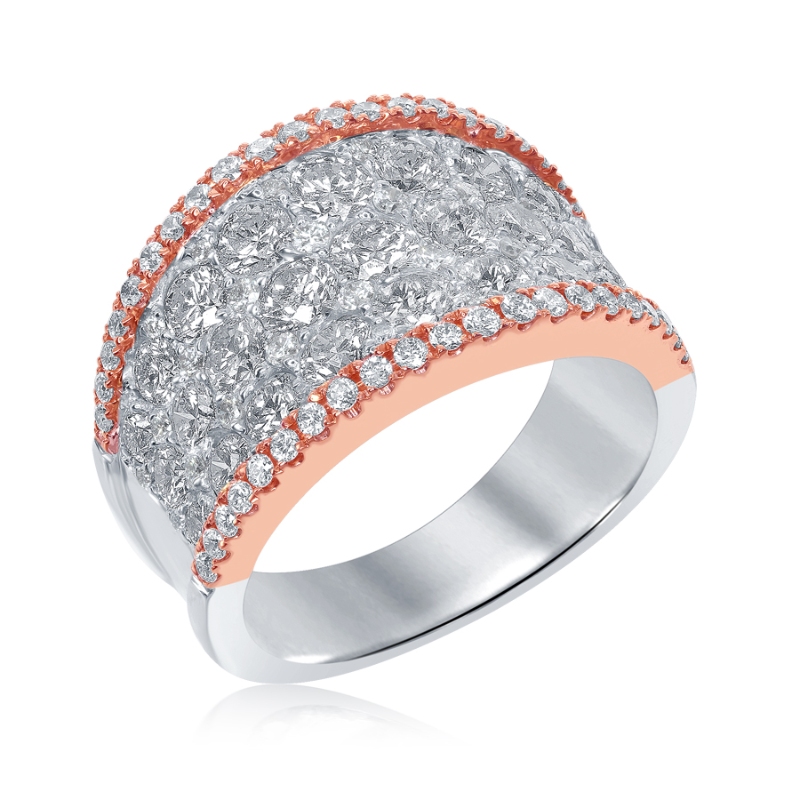 14K Two-Tone Layered Multi-Row Anniversary Band