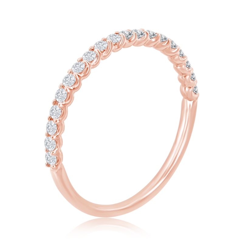14K Rose Gold Micro Pav&eacute; Diamond Band