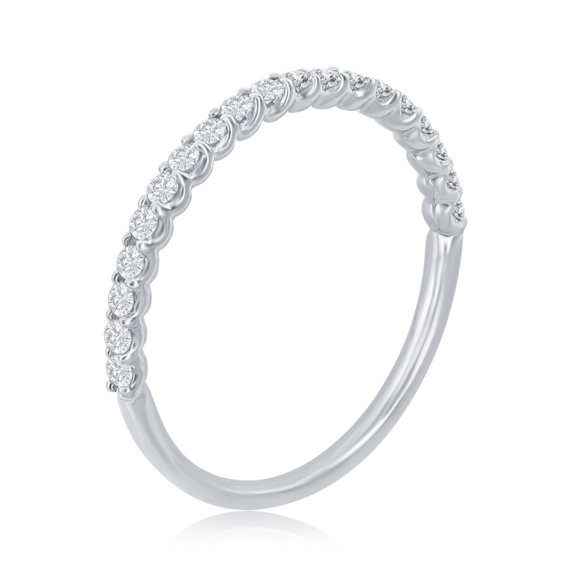 14K White Gold Micro Pav&eacute; Diamond Band