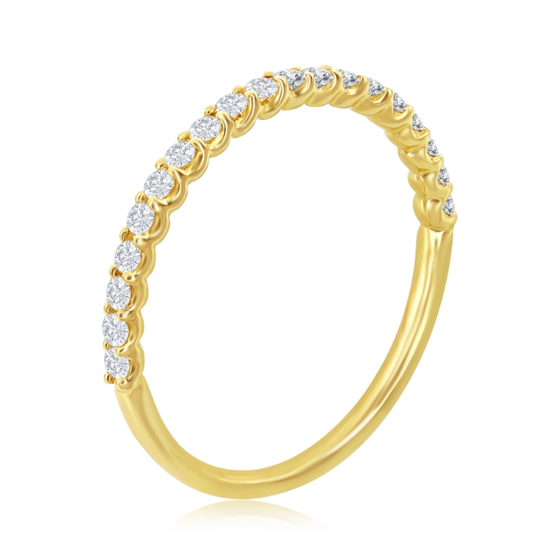 14K Yellow Gold Micro Pav&eacute; Diamond Band