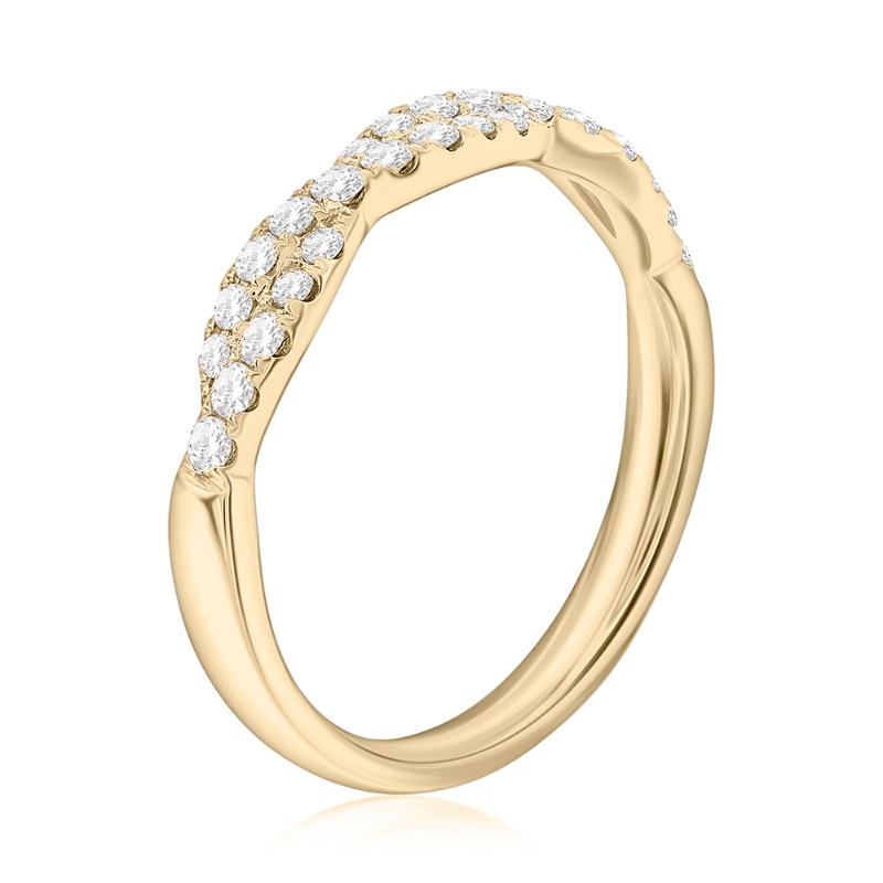 14K Yellow Gold Twist Diamond Band