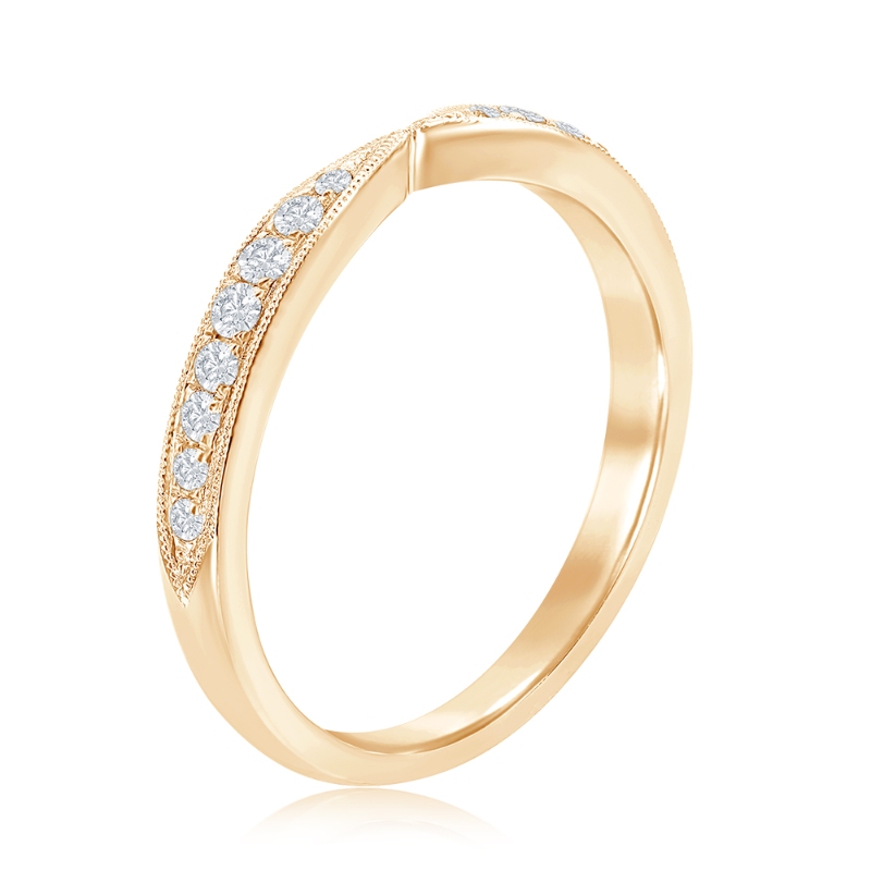 14K Yellow Gold Pinched Diamond Band