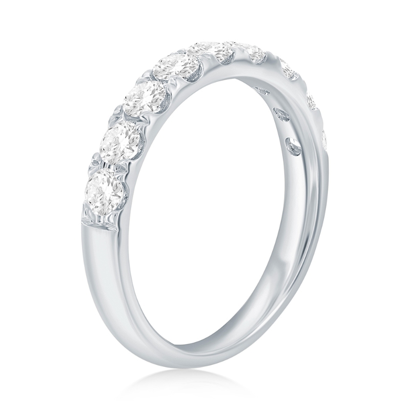 14K White Gold Pav&eacute; Diamond Band