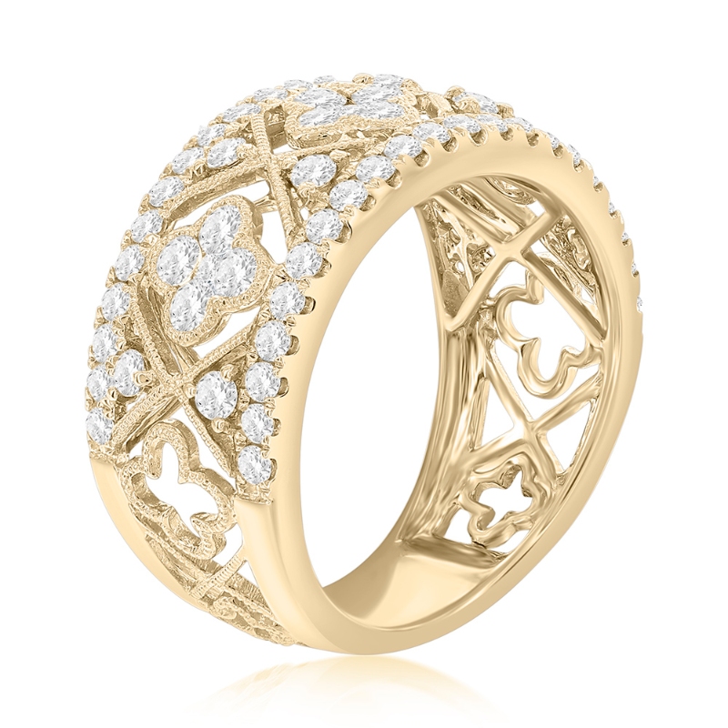 14K Yellow Gold Vintage Inspired Miligrain Anniversary Band