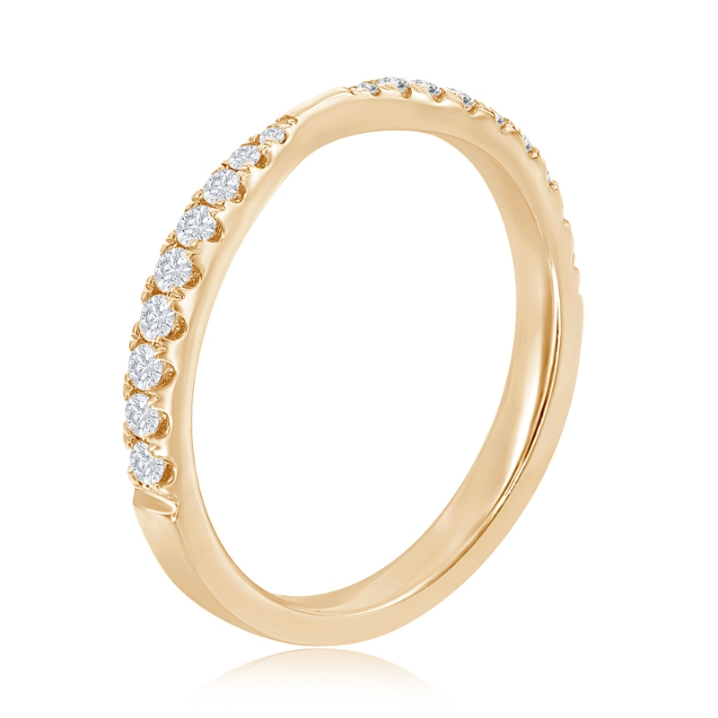 14K Yellow Gold Pinched Diamond Band
