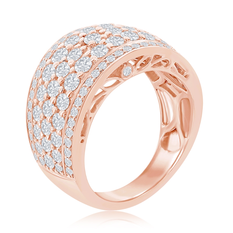 14K Rose Gold Multi-Row Pav&eacute; Anniversary Band