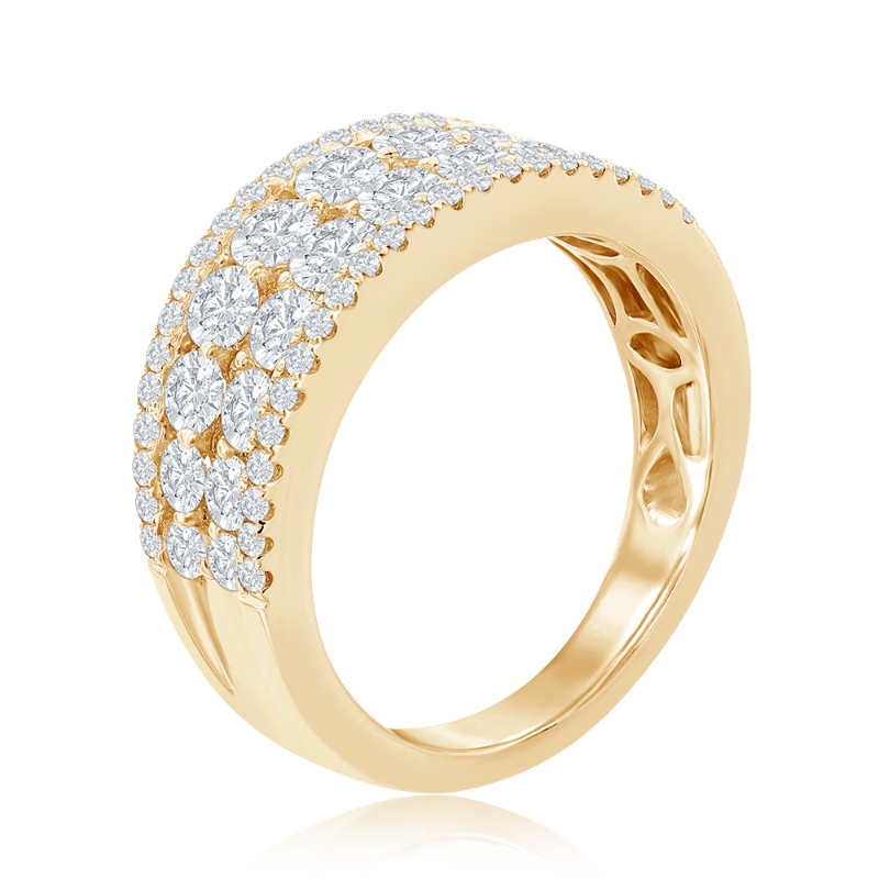 14K Yellow Gold Multi-Row Pav&eacute; Anniversary Band