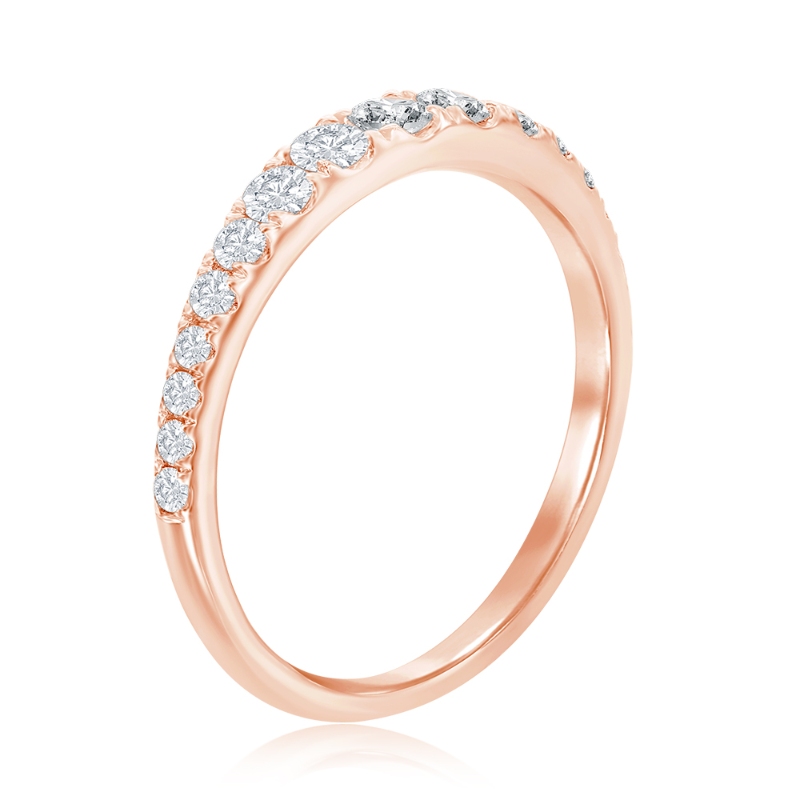 14K Rose Gold Graduated Diamond Band