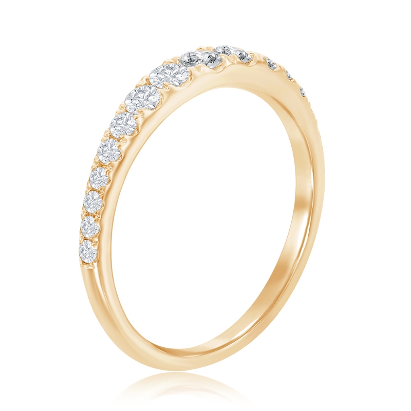 14K Yellow Gold Graduated Diamond Band