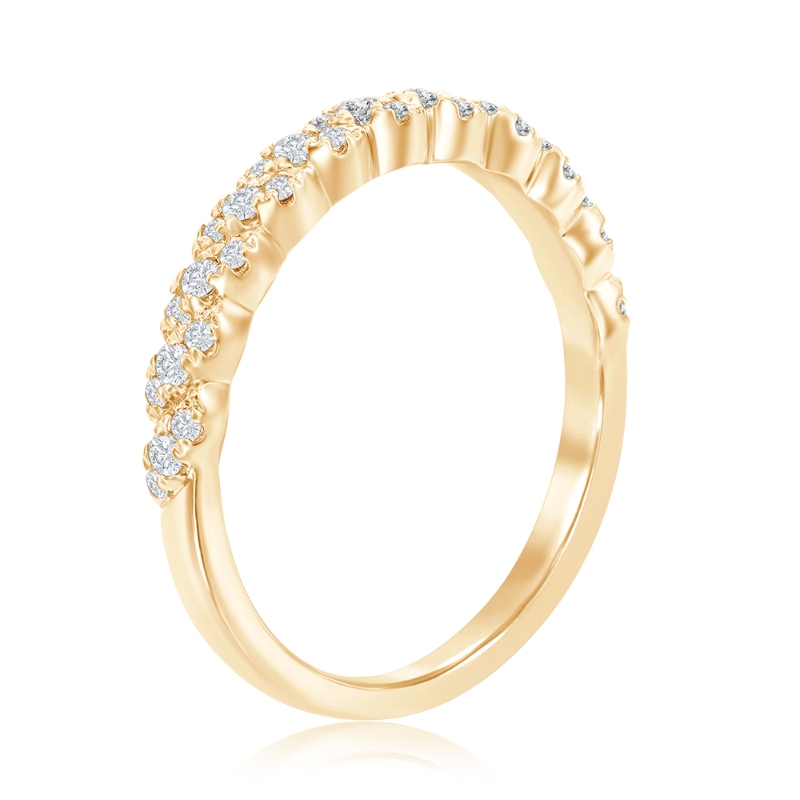 14K Yellow Gold Spiral Diamond Band