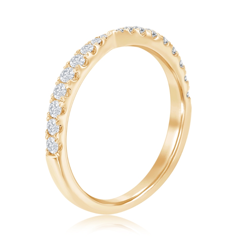 14K Yellow Gold Pinched Diamond Band