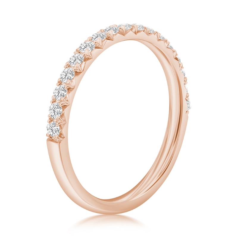 14K Rose Gold Pav&eacute; Diamond Band