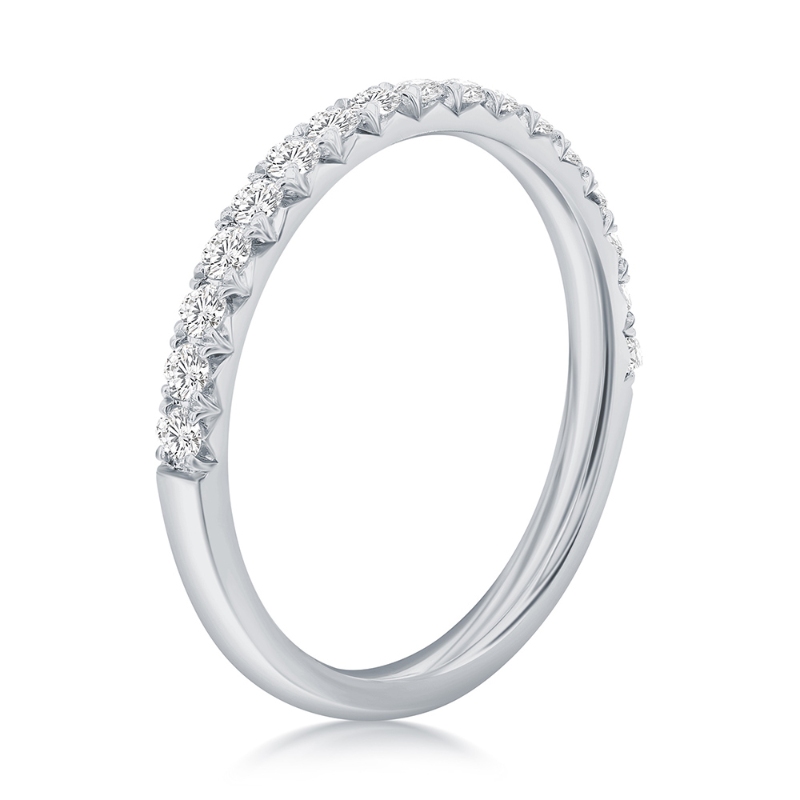 14K White Gold Pav&eacute; Diamond Band