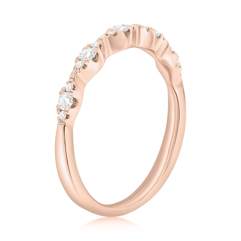 14K Rose Gold Graduated Diamond Band
