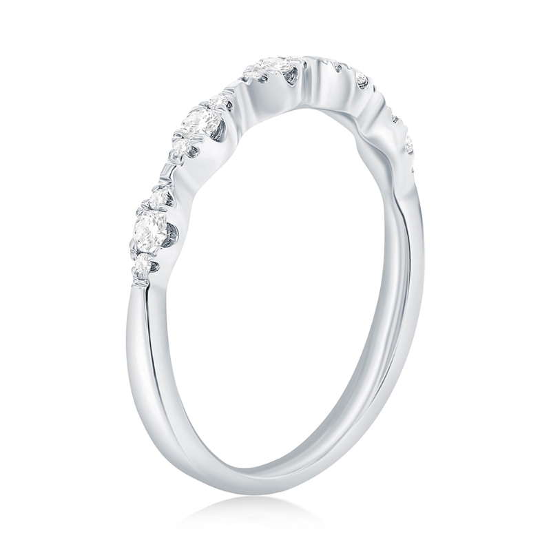 14K White Gold Graduated Diamond Band