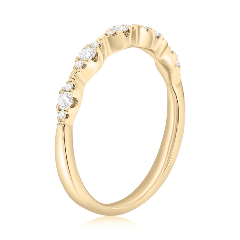 14K Yellow Gold Graduated Diamond Band