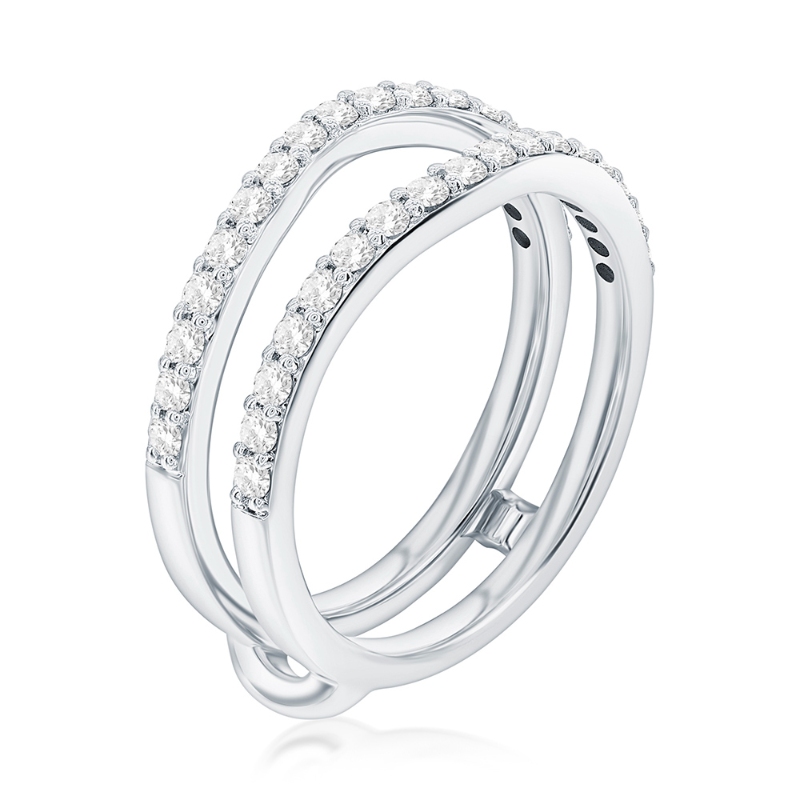 14K White Gold Diamond Ring Insert