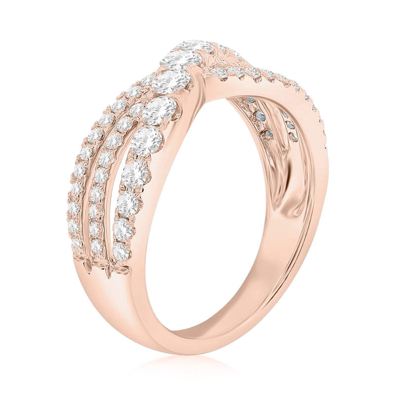 14K Rose Gold Crossover Anniversary Band