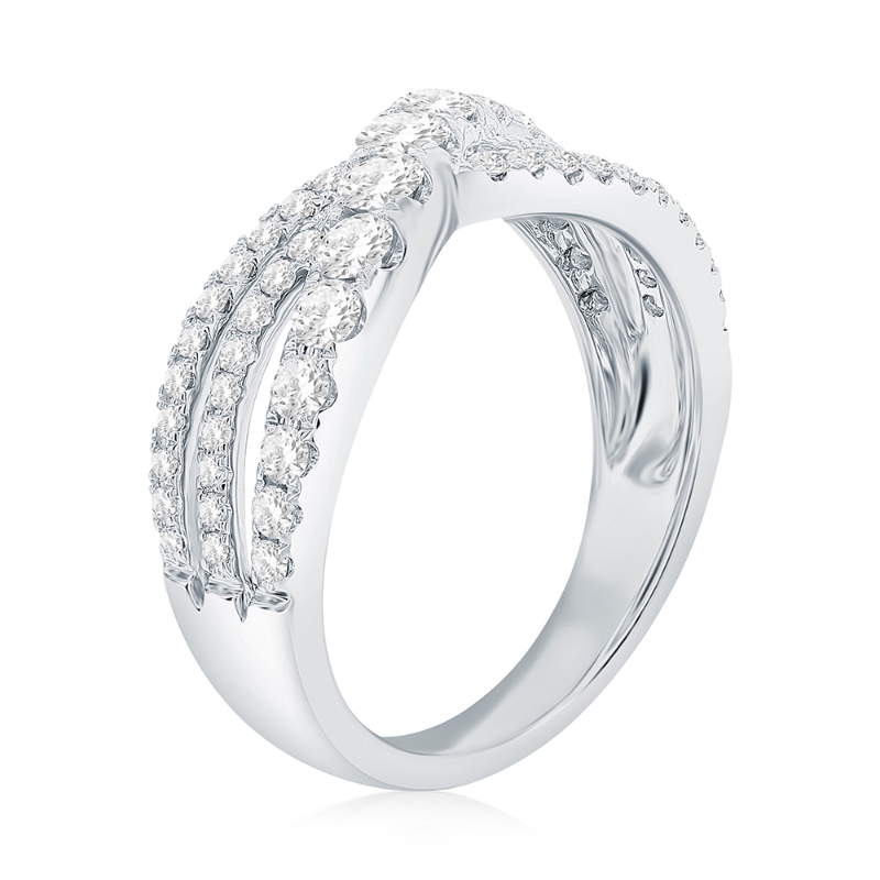 14K White Gold Crossover Anniversary Band