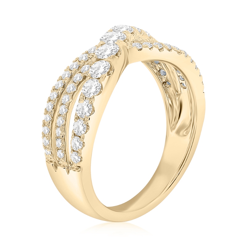 14K Yellow Gold Crossover Anniversary Band
