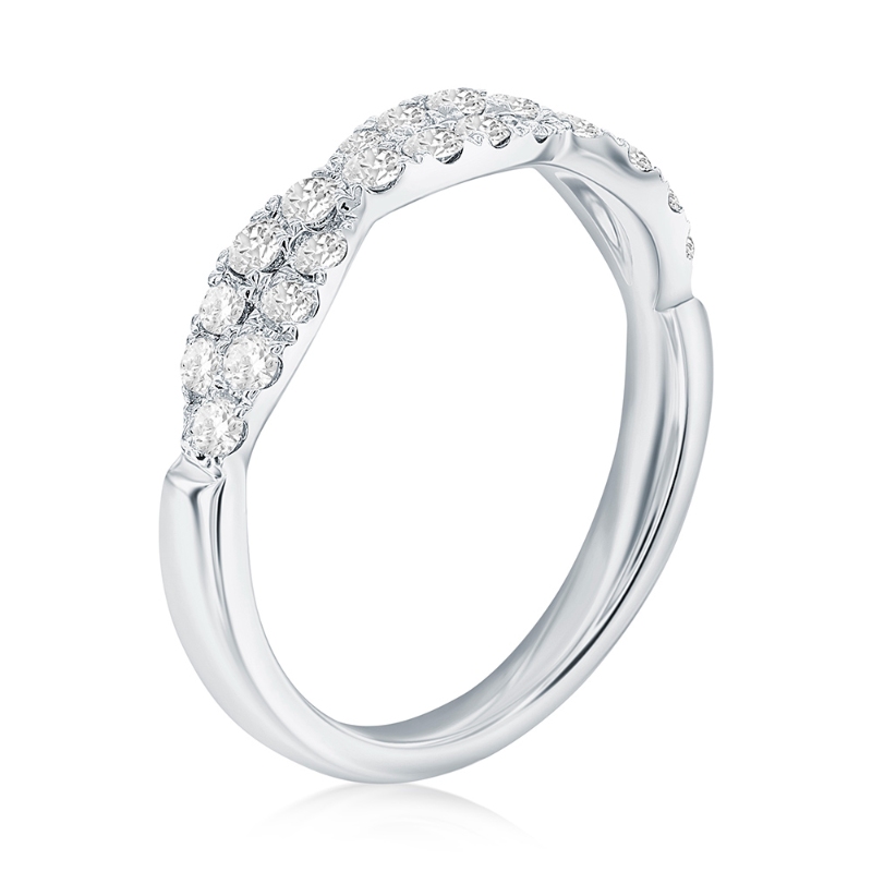 14K White Gold Twist Diamond Band